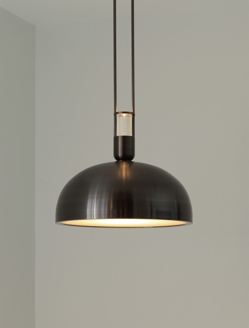Aria 18" Pendant shown in Blackened Brass